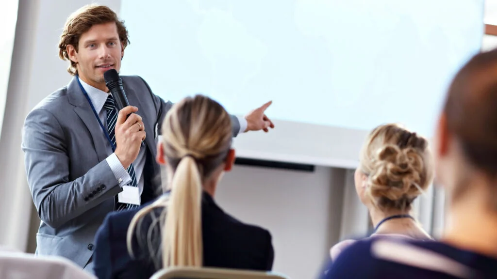 Public speaking training session at Vocal Power